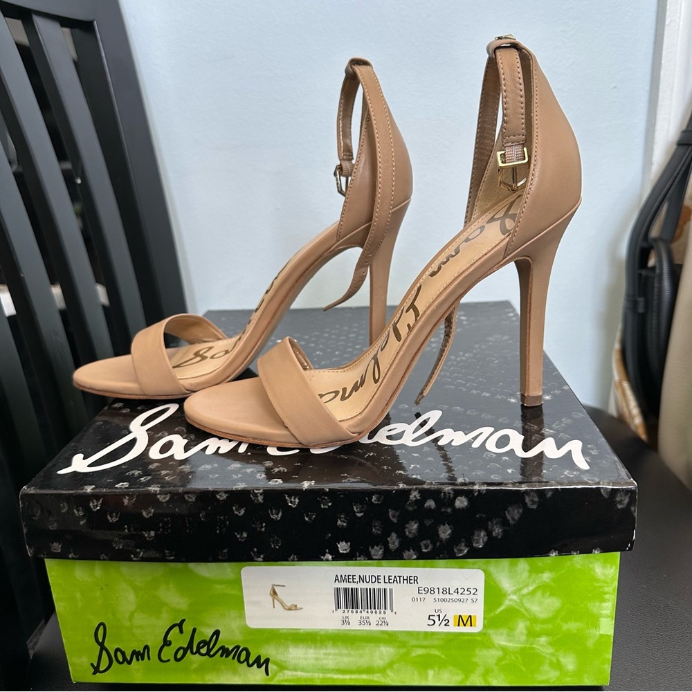 Sam Edelman | Amee Heeled Sandals in Nude (Sz 5.5)